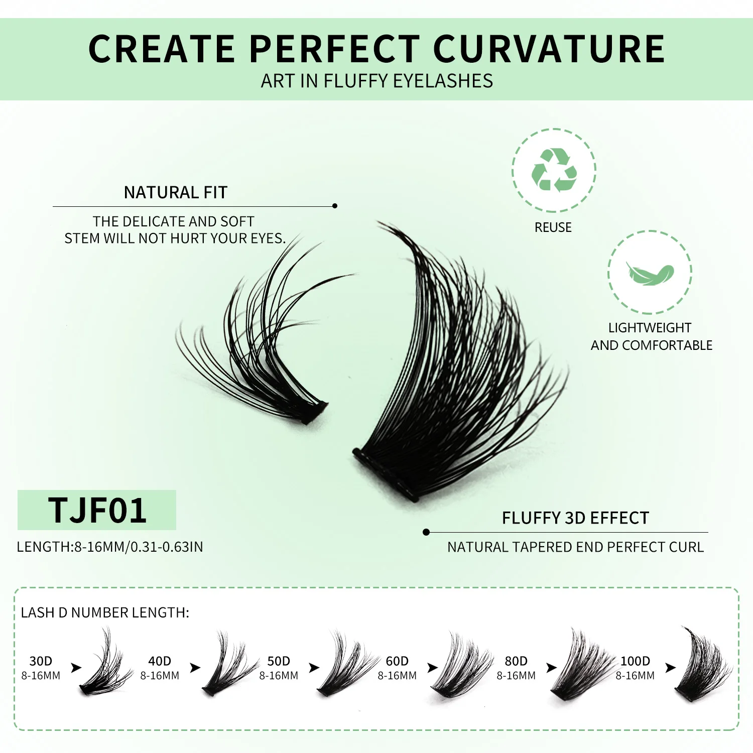 Zestaw do samodzielnego przedłużania rzęs GROINNEYA, mieszana tacka, pełny zestaw rzęs pojedynczych z klejem i uszczelką oraz pęsetą.