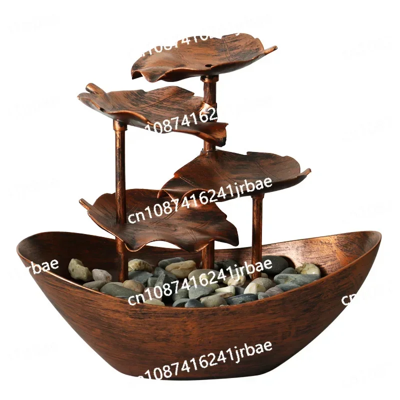 Tabletop Fountain Waterfall Fountain For Indoor Decor Water Over Sailing Lotus Leaf Electric Pump for Home Office Relaxation