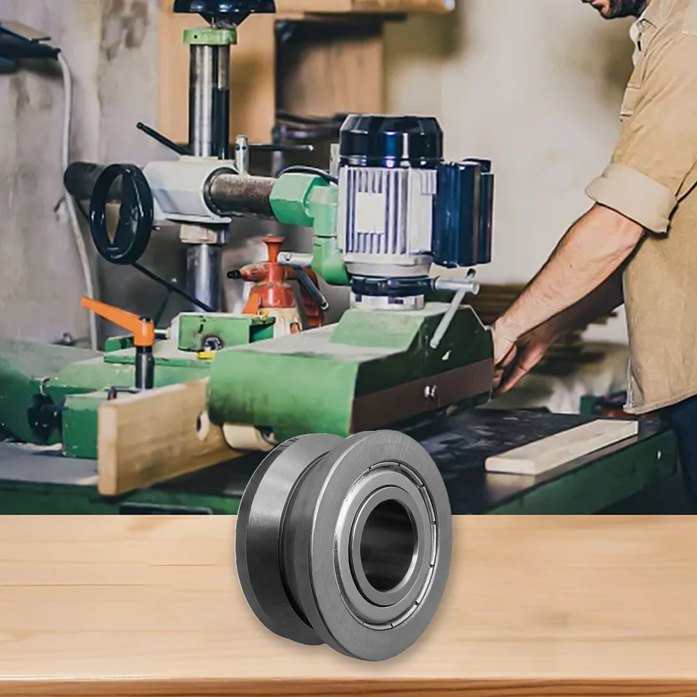For LV202-41ZZ Sliding Rollers Bearing 2PCS for Round Bottom Groove Track Pulley 15 x 41 x 20 mm Stainless Steel