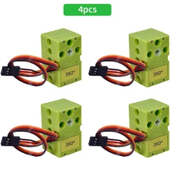 4PCS Programmable 2KG 360 Degree Servo Servo&Motor DuPont/XH2.54 Wire For LEGO Building Blocks Programming Projects DIY Kit
