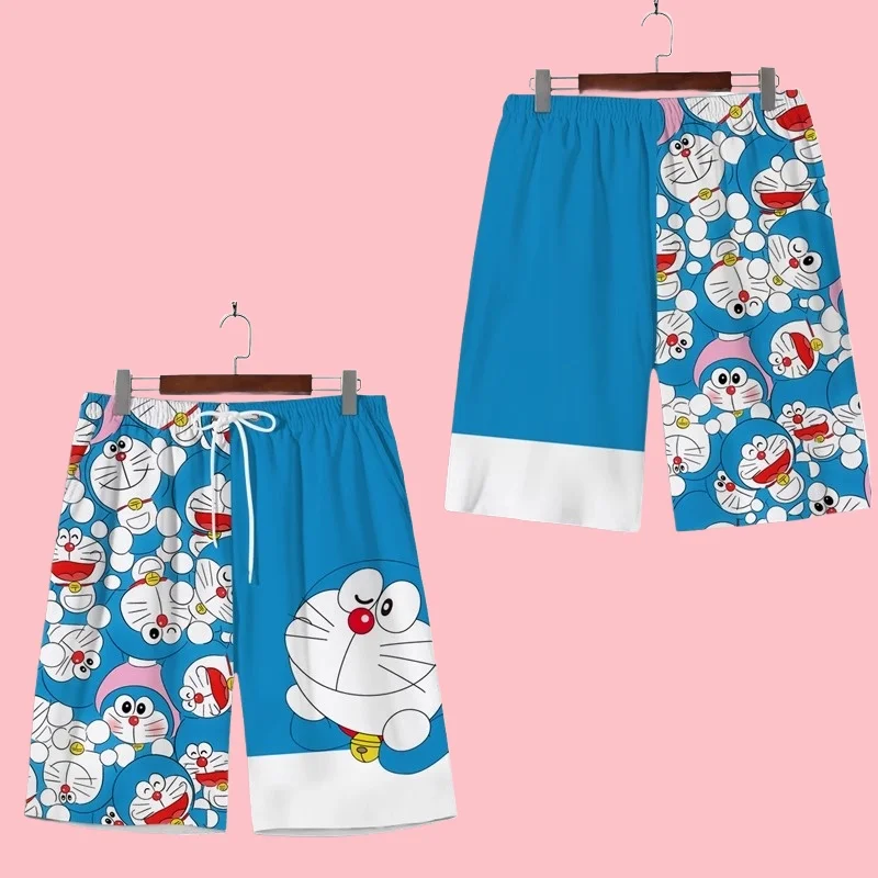 

MOTO-2025 Summer Fashion Cartoon Doraemon Anime Comfortable Trendy Printed Casual Personalized Loose Beach Shorts
