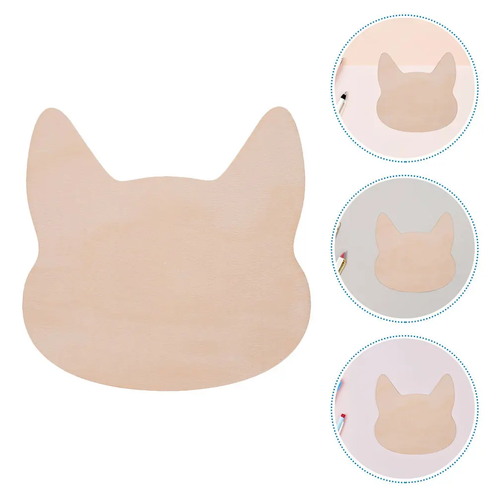 

12Pcs Blank Cat Head Wood Cutouts Natural Unfinished Wooden Slices for DIY Painting Crafts Kids Adults Art Projects