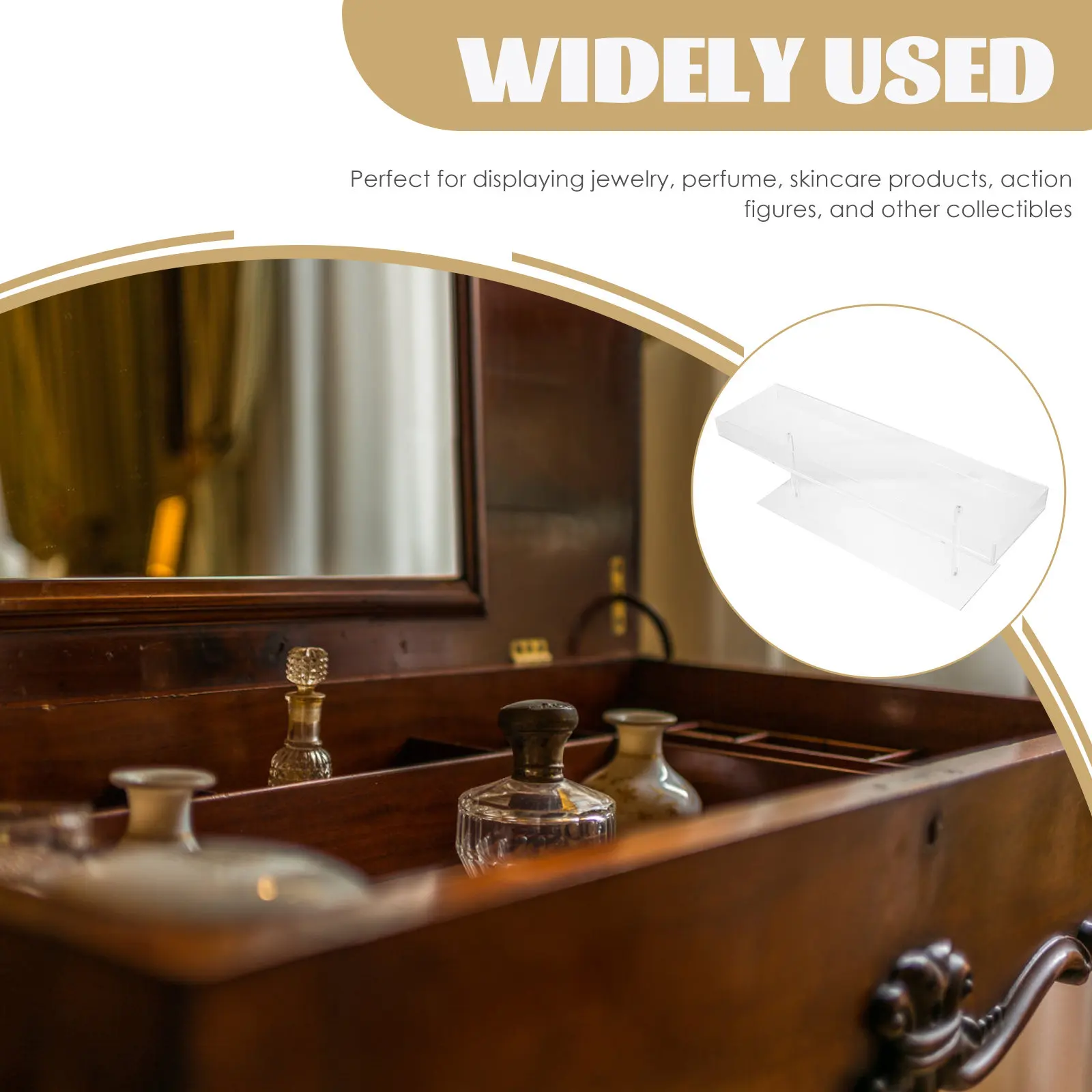 

Прозрачная акриловая подставка-органайзер для парфюмерии, косметики и украшений, разборная, для туалетного столика в спальне