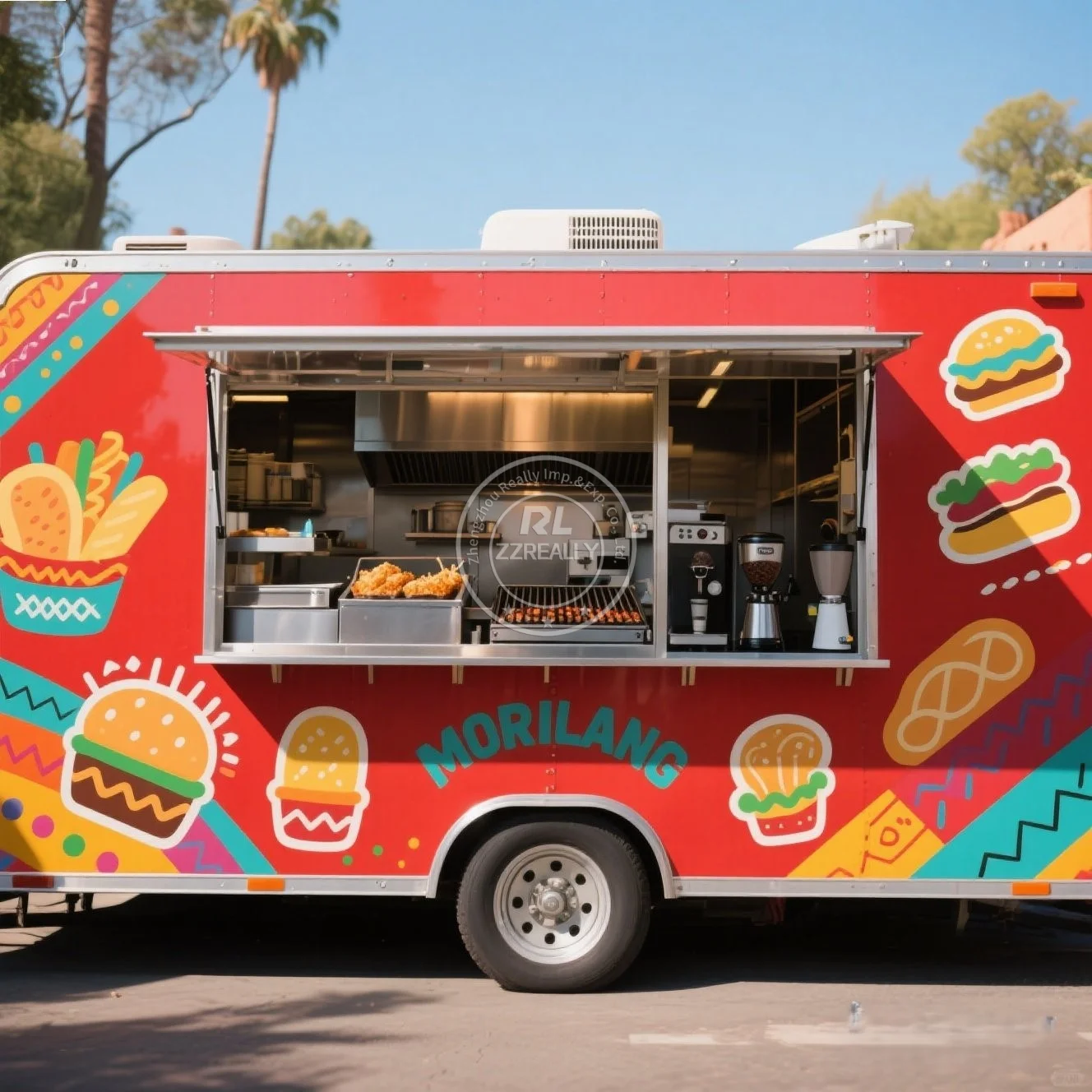 

Stainless steel customization Concession USA Food Truck Fully Equipped Catering Mobile Food Trailer