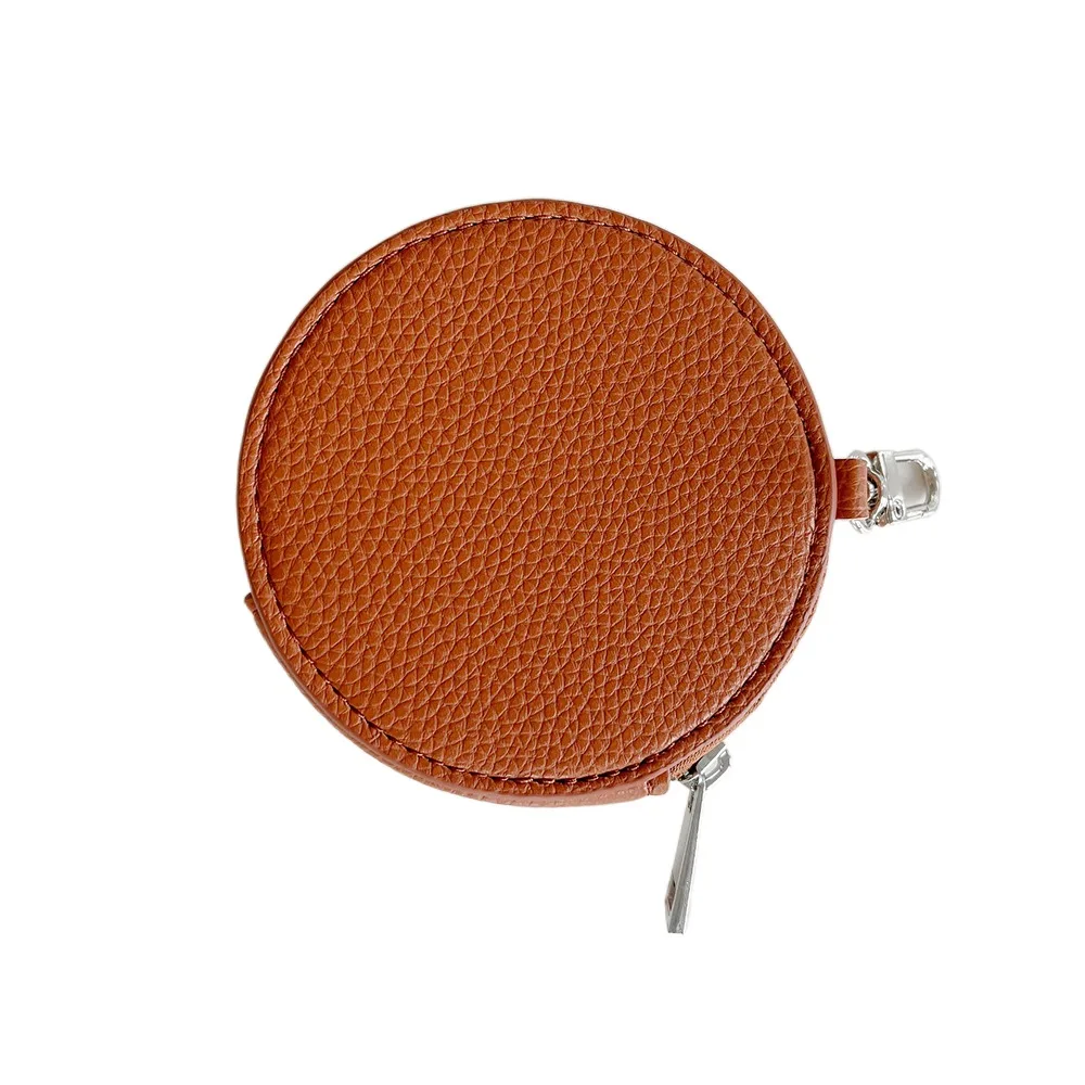 Fashion Star PU Leather Coin Purse Zipper PU Leather Round Wallet Korean Style Makeup Lipstick Bag Small Storage Bag Outdoor
