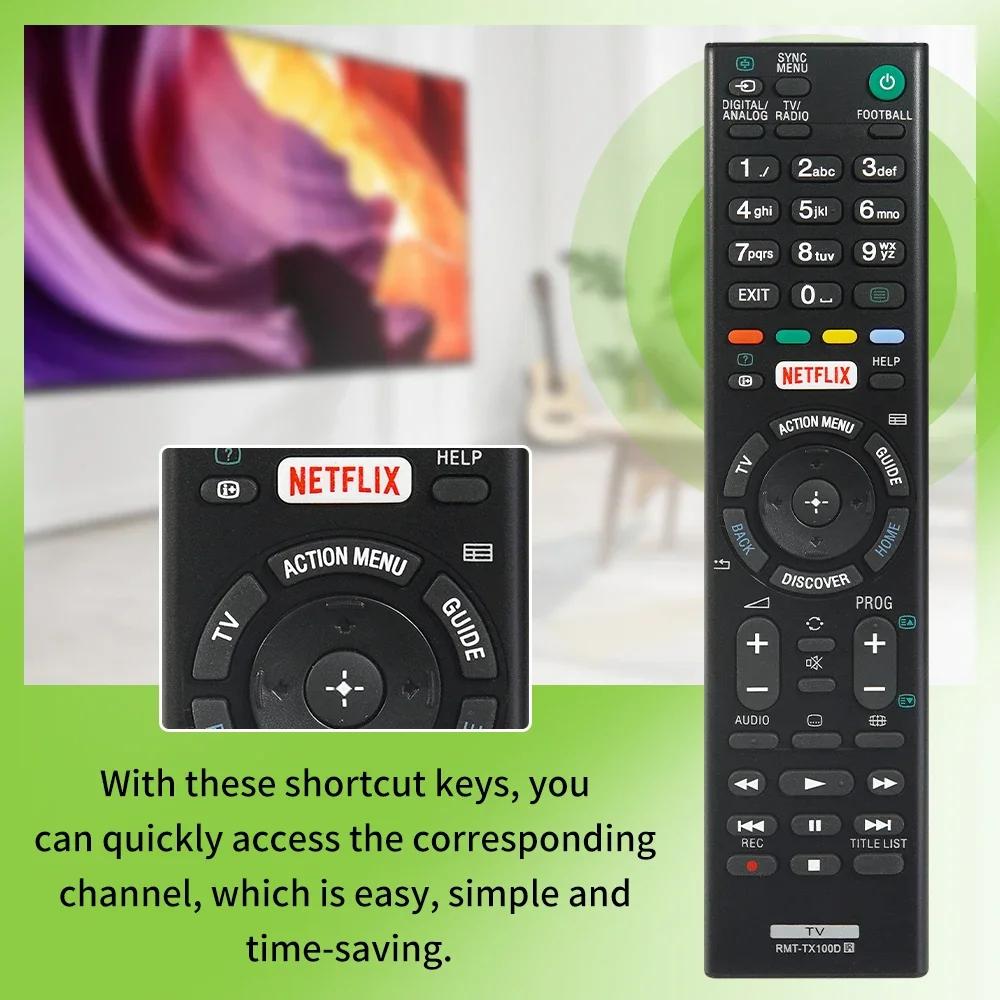 New RMT-TX100D Smart Remote Control for Sony TV