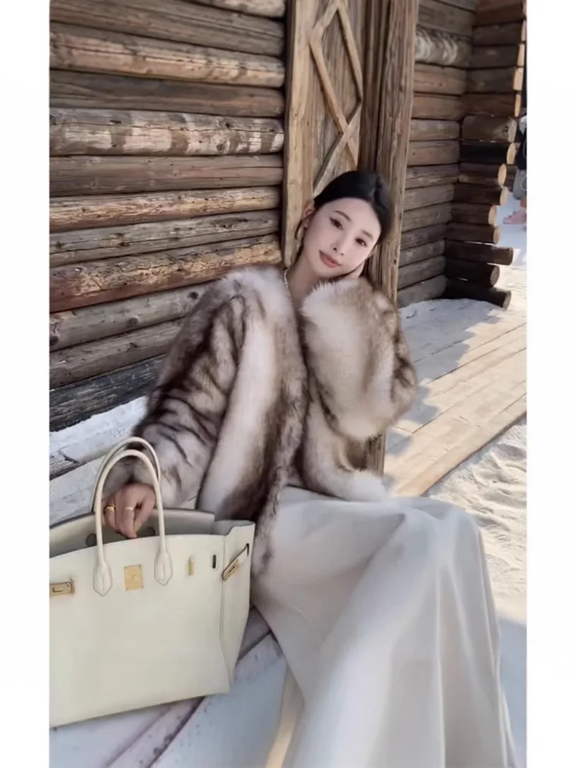 Kunstpelzmantel, lange Mäntel, Damen-Fleece, Winter, Unisex, europäischer Stil, Rollkragenpullover, fließender Regenbogen-Druckknopf, bequeme, hübsche Jacke OL