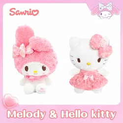 Anime Sanrio Rose Pink Hello Kitty Melody Cartoon Cute Plush Stuffed Toys Soft Pillow Plushies Doll Birthday Gift For Girls Kids