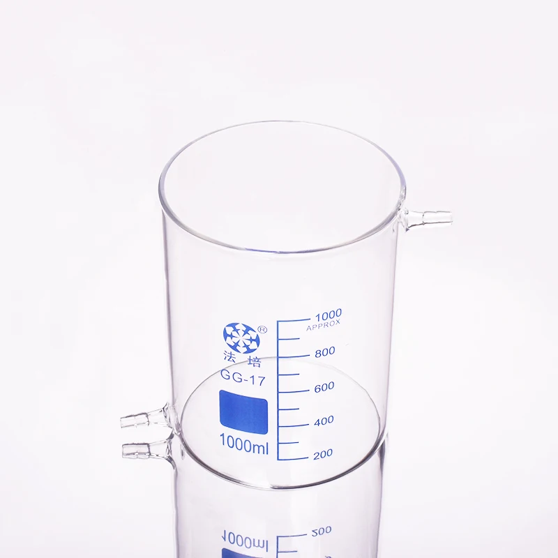 

FAPE Beaker in low form with upper and bottom side tube, Without spout, Capacity 1000mL, Beaker with tubules, Laboratory beaker