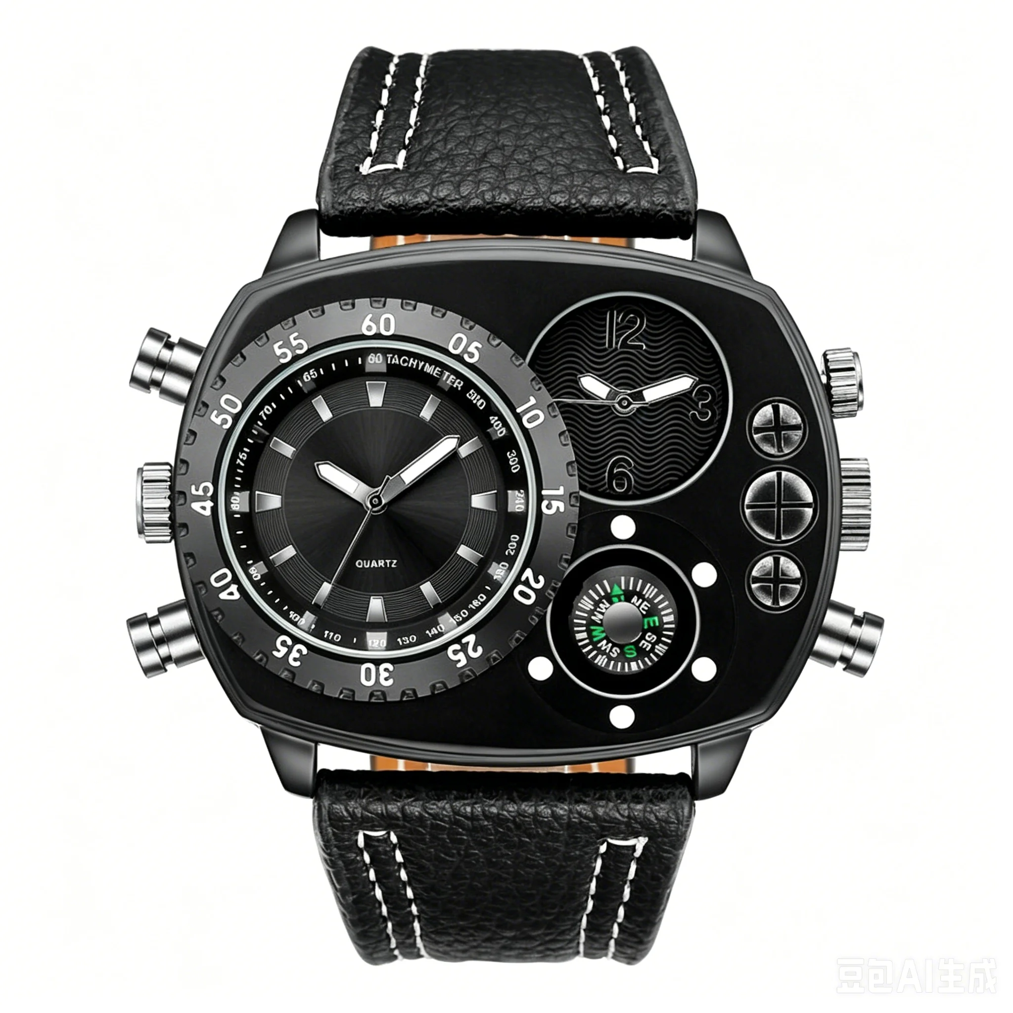 Oulm HP9865 Luxury Brand Casual Wristwatch Square Dial Wide Strap Men\'s Sport Quartz Watch  Male Clock Super Big Men Watches