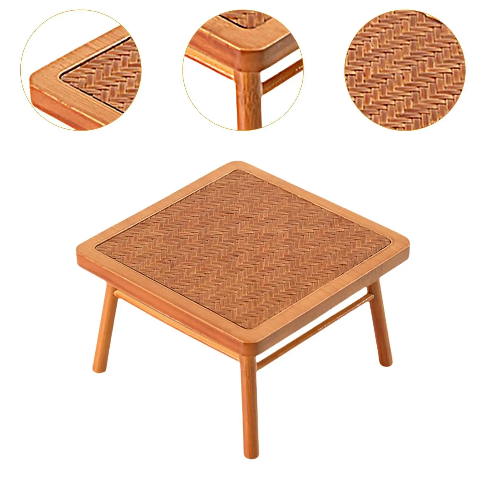 Scrivania per casa delle bambole Giocattolo per bambini Micro paesaggio Mini modello Tavolo in bambù per sala studio Sala da pranzo Giardino fatato Casa delle bambole Soggiorno