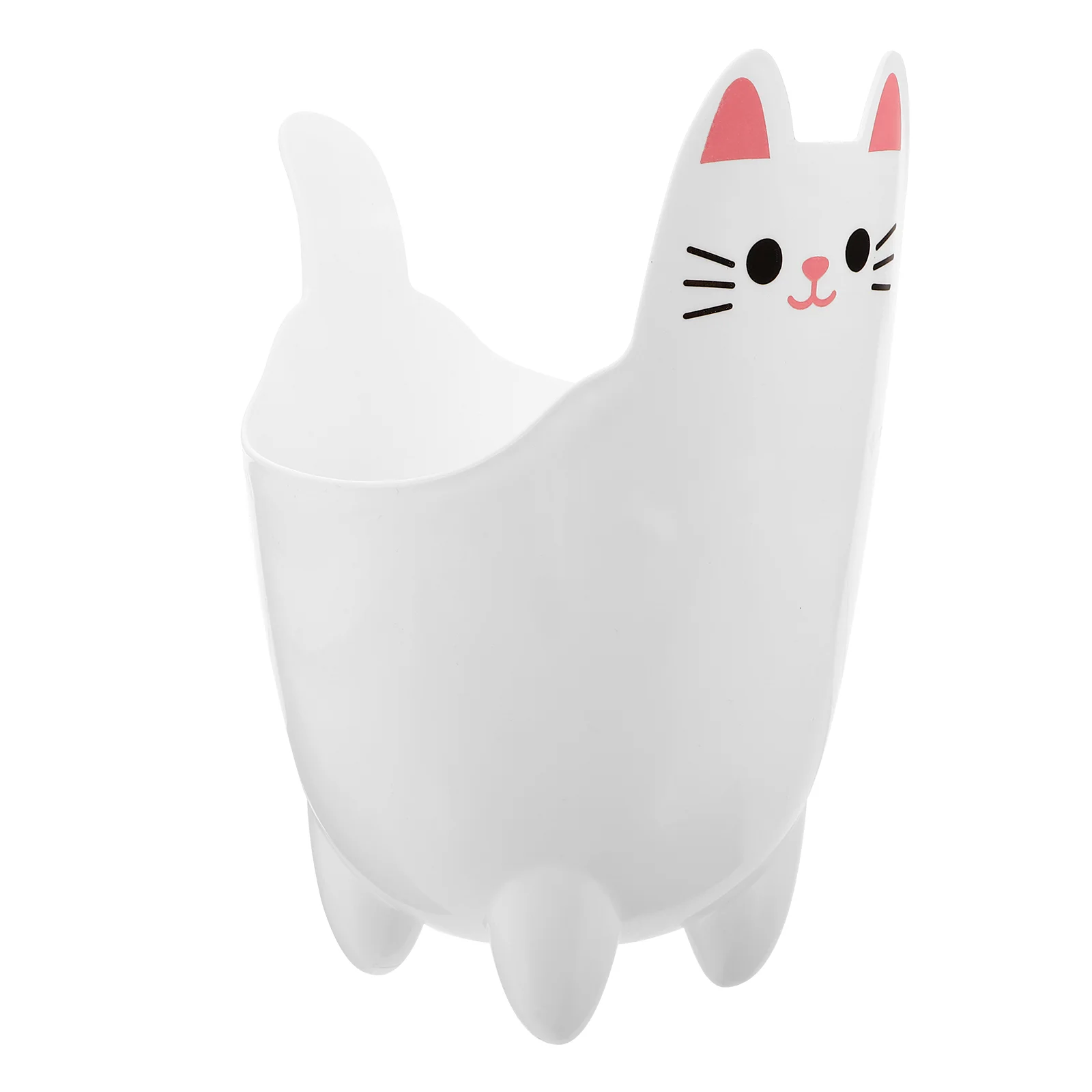 Cat Shaped Trash Can Car Small Waste Bin Storage Mini Desk Desktop with Cover Office