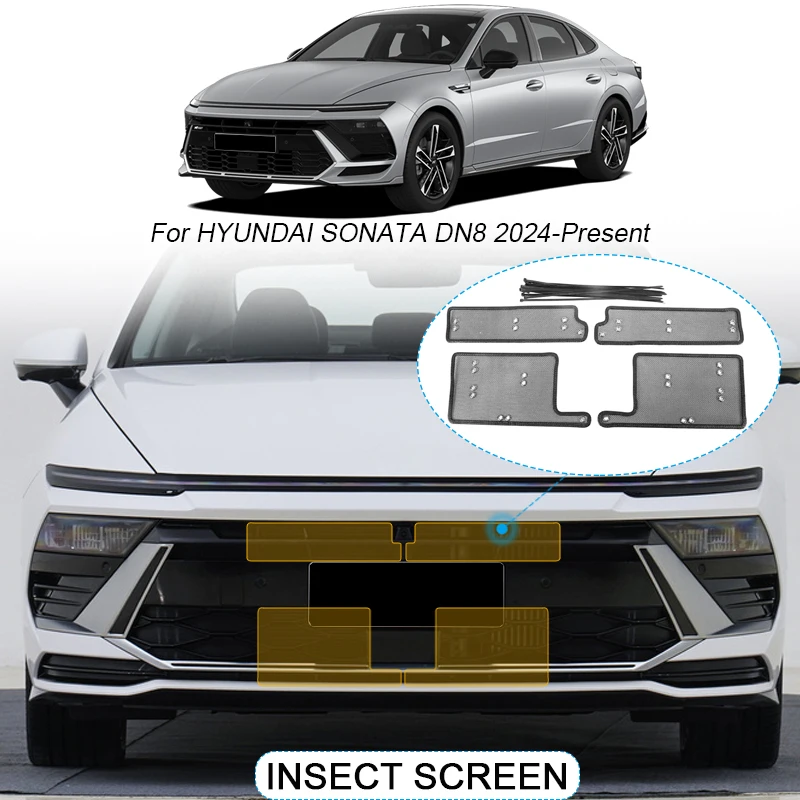 

4PCS Car Insect-proof Air Inlet Protect Cover For Hyundai SONATA DN8 2024-Present Auto Airin Insert Vent Racing Grill Filter Net