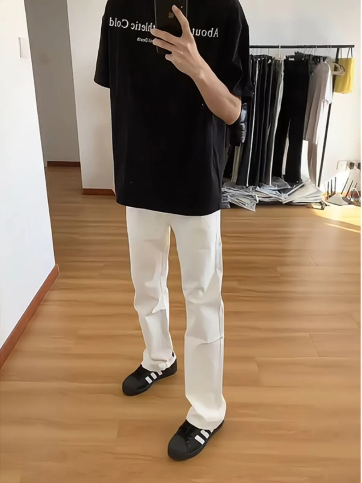 

Slim Straight White Jeans Men's American Retro Ootd Casual Pants High Street Vibe Summer Jeans Youth Faion Long Pants