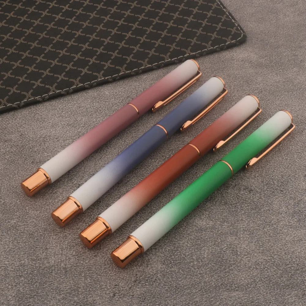 1pc Hohe Qualität Metall Brunnen stift Farbverlauf Schule Student Büro Geschenke Schreibwaren tinte stifte – Detail 6