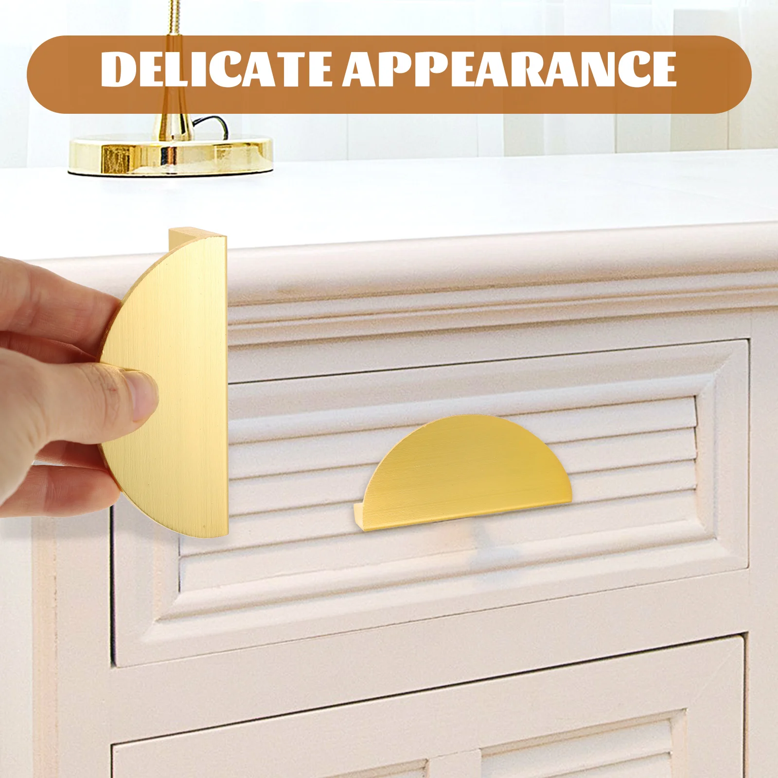 

4Pcs Semicircle Drawer Knobs Durable Metal Cabinet Handles Modern Decorative Furniture Pulls for Dressers Dresser Drawer Knobs