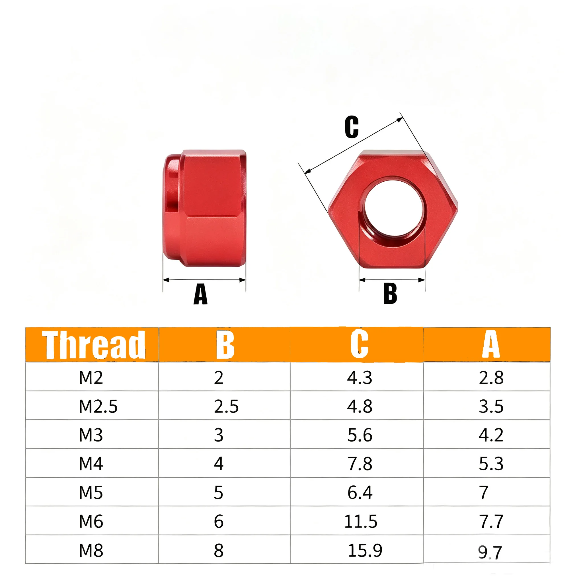 2/4pcs Colorful Anodized Aluminum Alloy Nut Hex M2 M2.5 M3 M4 M5 M6 M8Anti-loose Hex Nylock Nut For RC FPV Drone RC Car Mini 4WD