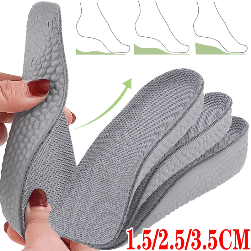 Height Increase Insoles for Men Women Elevator Shoes Cushion Unisex Sneakers Heel Lifting Insert Heighten Half Insoles 1.5-3.5CM