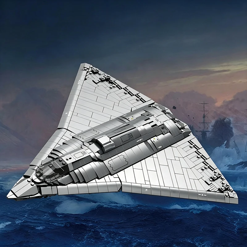 1521PCS J‑36 Stealth Fighter Aircraft Building Blocks Toy Modern Jet Model With Display Stand Desktop Collectible Ornament Gift
