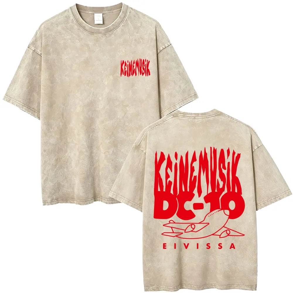 

Summer Keinemusik X Pacha Vintage Washed T Shirts Men Women Fashion Hip Hop Oversized T-shirt Male High Quality Cotton T-shirts