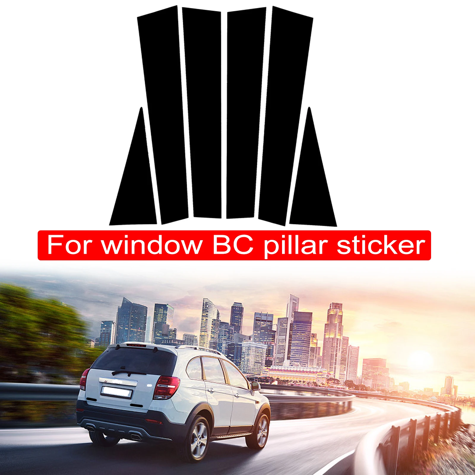 6PCS Polished Pillar Posts Fit For Chevrolet Captiva 2009-2018 Window Trim Cover BC Column Accessories Sticker