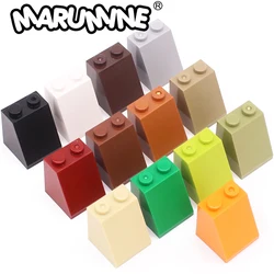 MARUMINE MOC 2x2x2 Beveled Brick Slope 65 Degrees 100PCS Roof Building Block Bulk Parts Compatible with 3678 Assembles Particles