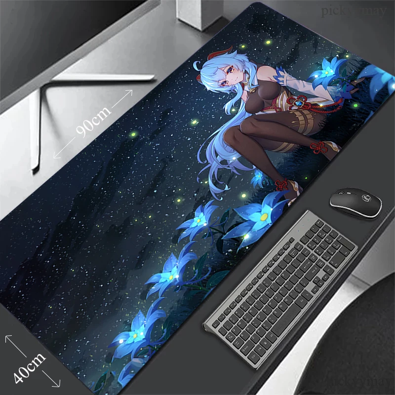 

Genshin Impact Large Mouse Pad Mause Ganyu Gaming Keyboard Mausepad Computer Table Desk Mat Accessories Pc Gamer Mousepad 90x40