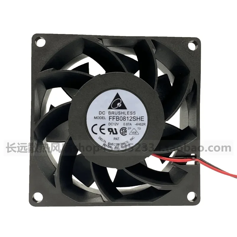for Delta FFB0812SHE 12V 0.87A 8038 UPS Double Ball Bearing High Speed Cooling Fan 8CM