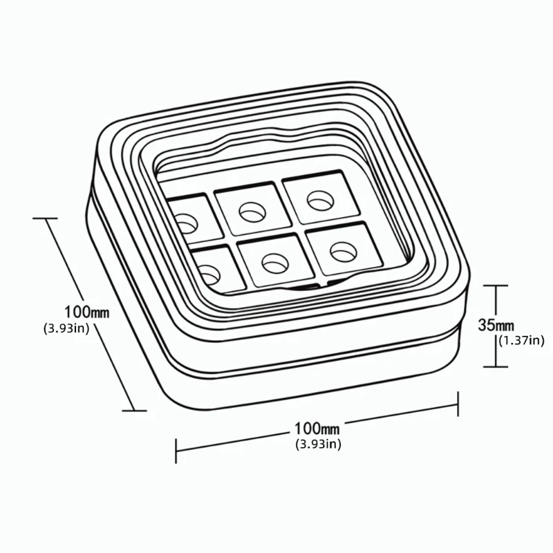 3 x 3 Layout Lighted Keycap Storage Case with Viewing Lid Box 