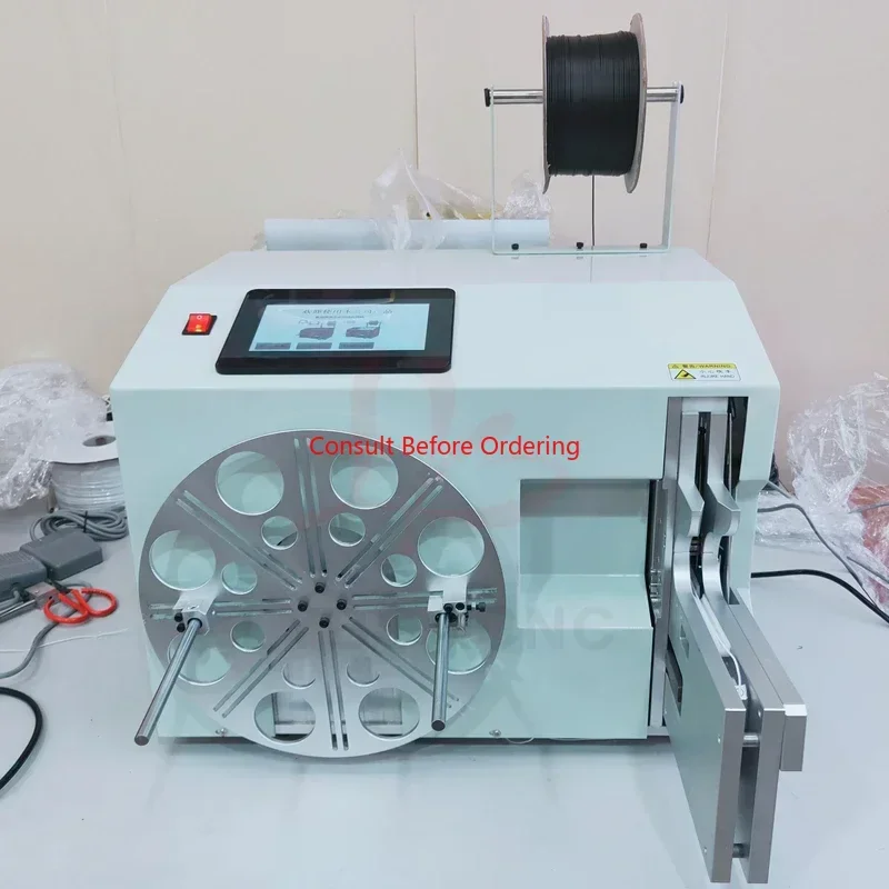 

Automatic Small Cable Wire Winding And Binding Machine Intelligent Touch Screen Or Push Button For Data Cable Cord Tie Winder