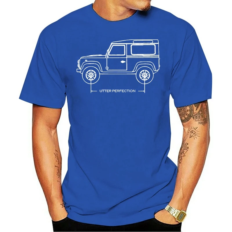 2020 Summer Style 100% cotton Land Car Rover 90 Utter Perfection Car Blueprint T-Shirt Gift Idea T Shirt Tee shirt