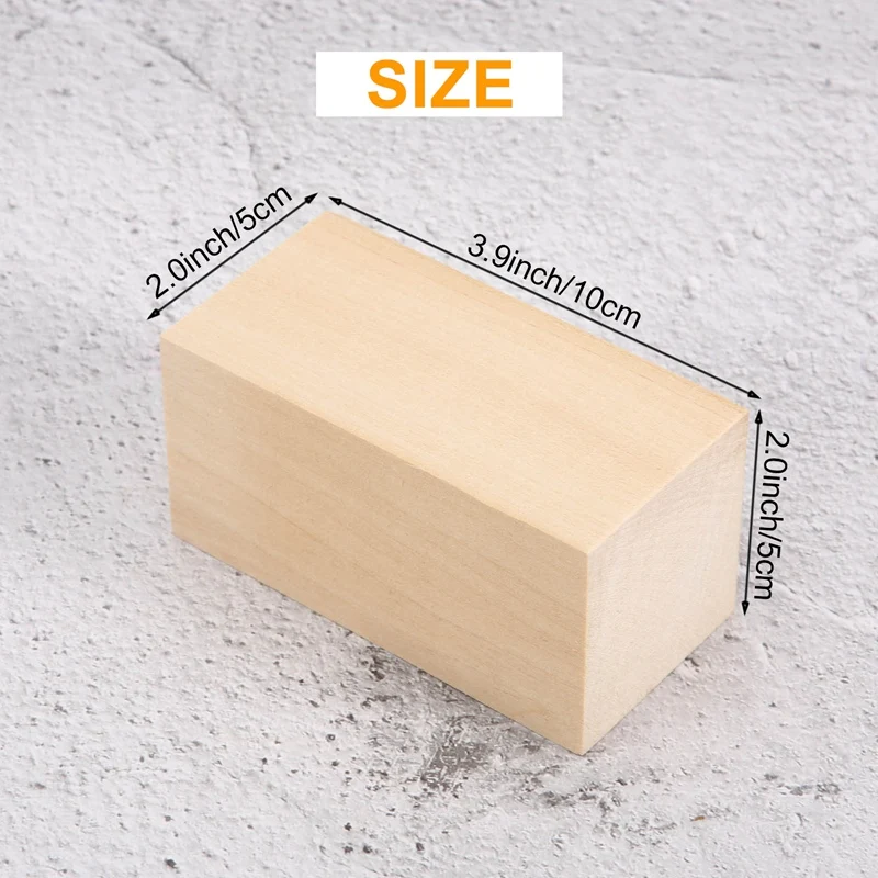 Lindenholz-Schnitzblöcke, 10,2 x 5,1 x 5,1 cm, großes schleppendes Holzschnitzblock-Set für Kinder, Erwachsene, Anfänger oder Experten