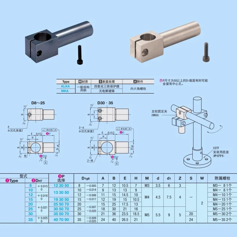 1pcs Cantilever Strut Block RDY01 Fixed KLKA MKA-D8 Joint Optical Axis Clamp Encoder Dropship 8 10 12 15 20 25 30 35mm