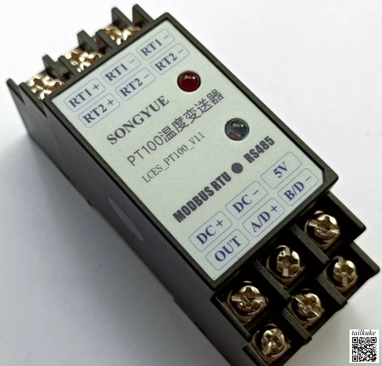 Dual-Channel PT100 Temperature Transmitter to RS485 Interface Platinum Resistance Module Sensor