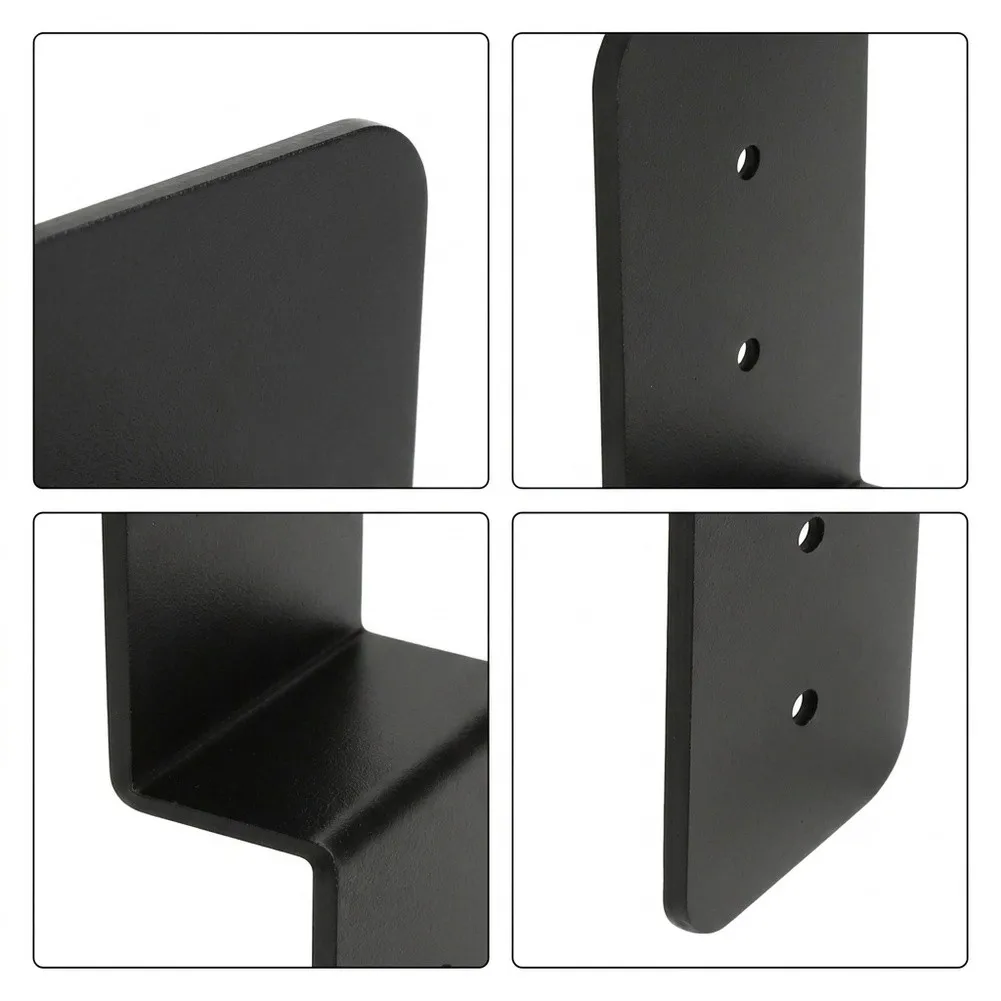Z Type Steel Brackets 4 Pack for Reinforced Post to Beam Connections in For Wood Based Architectural and DIY Construction Work