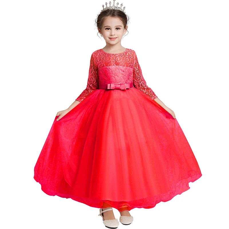 Baby Girl Princess Dress Party Ball Gown Wedding Lace Dresses Kids Christmas Bridesmaid Costume Birthday Party Dress 3-14 year