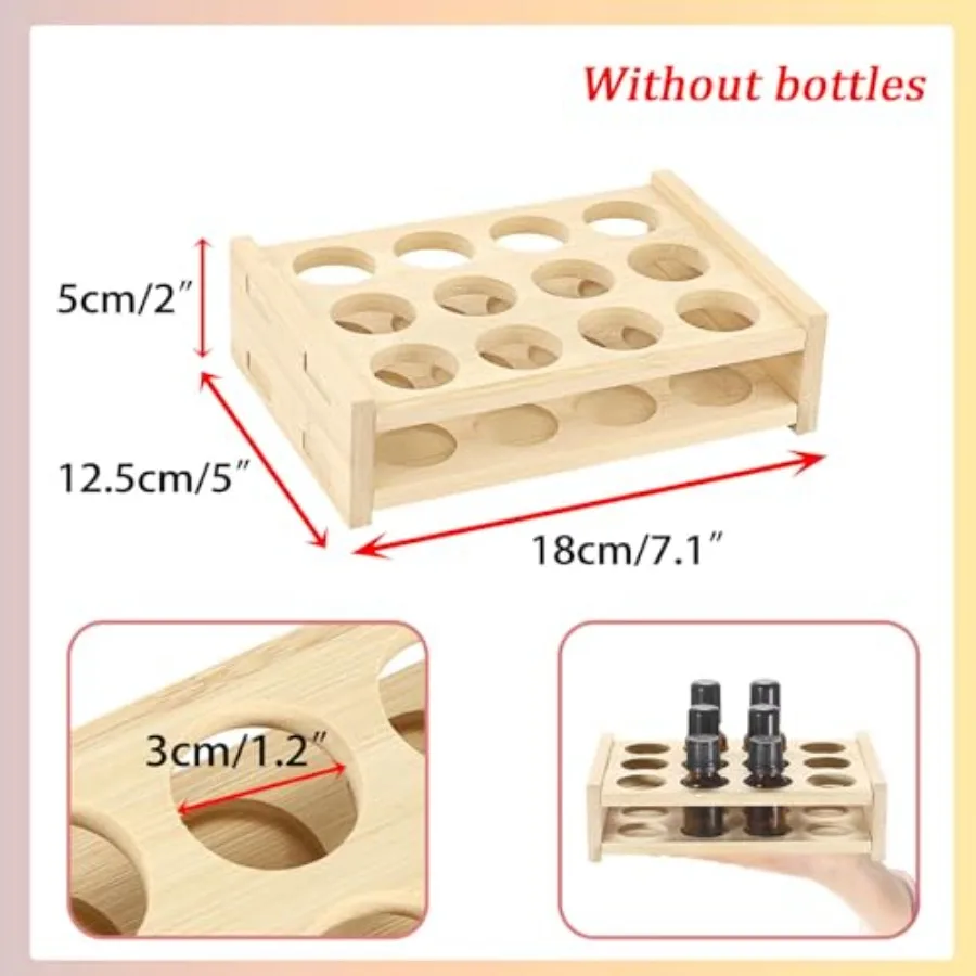 Espositore da tavolo per oli essenziali con 12 slot per organizzare bottiglie da 15 ml 10 ml 5 ml Porta roller e rossetto P