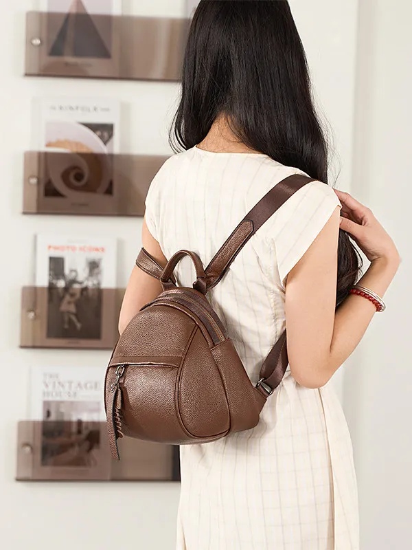 

Small Backpack for Women 2026 New Fashion All-Match Leather Tourism Lightweight Shell Bag Top Layer Cowhide