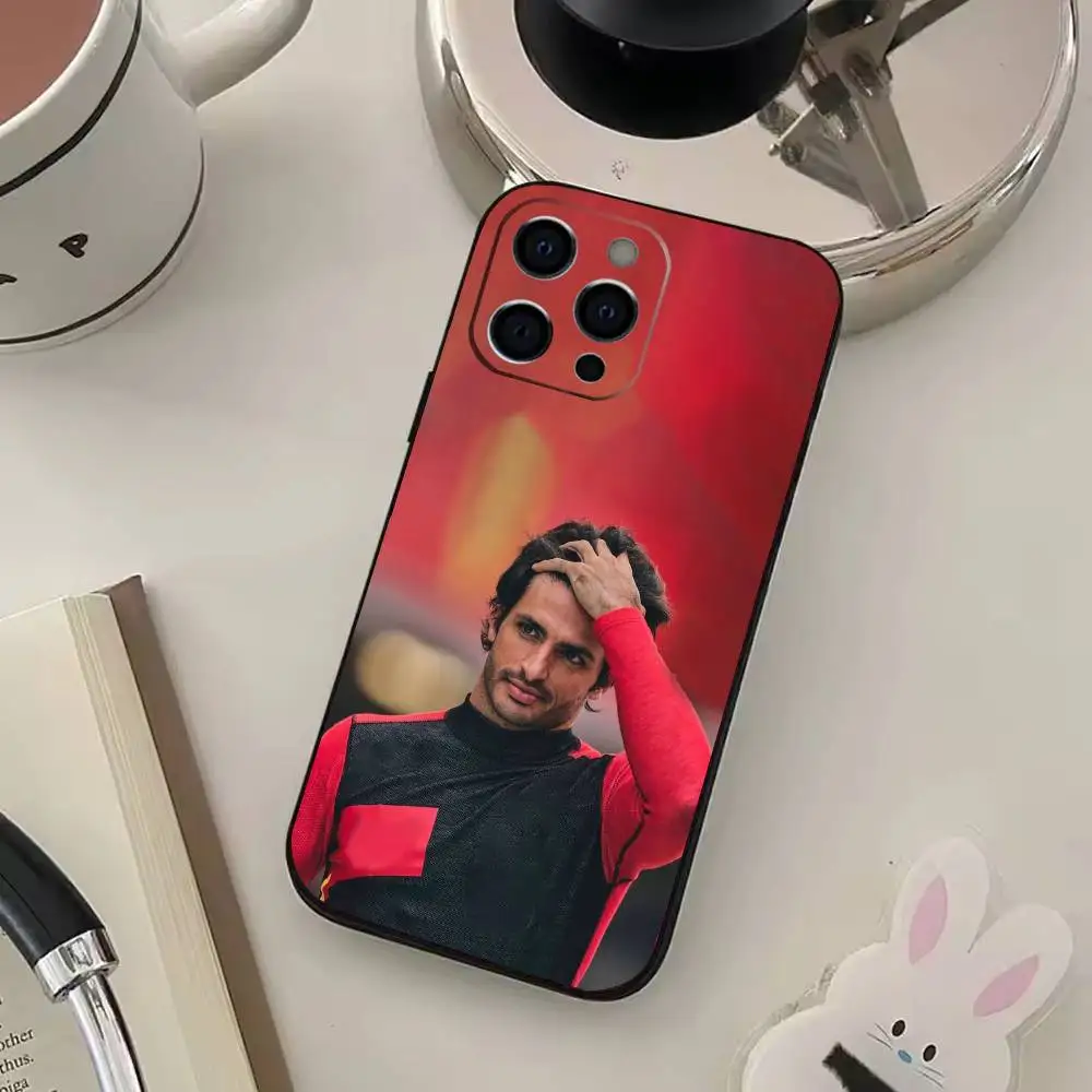 Funda de teléfono C-Carlos S-Sainz 55 para IPhone 17,16,15,14,13,12,11,Plus,Pro,Max,Plus,XS,funda suave de silicona negra