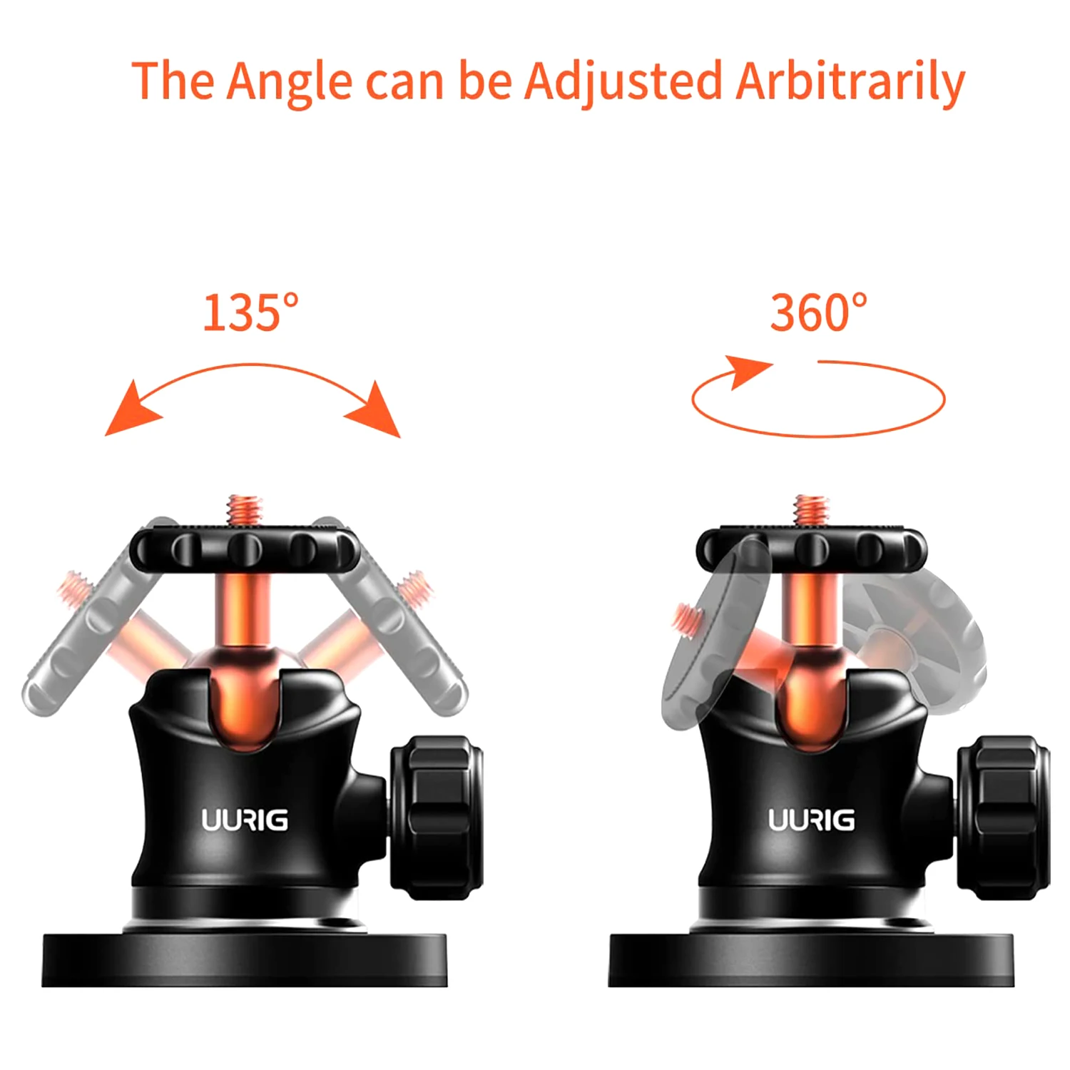 UURIG BH-06 Stronge Magnetic Quick Release Plate with Joint Mount for GoPro Action Cameras