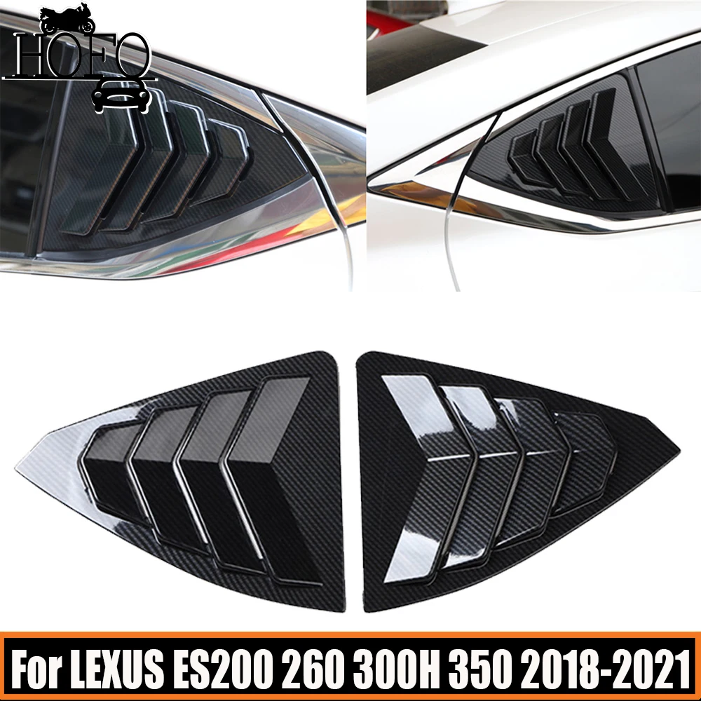 Car Front Triangle Window Louver Side Shutter Blind Shades Cover Trim Sticker For LEXUS ES200 260 300H 350 2018 2019 2020 2021