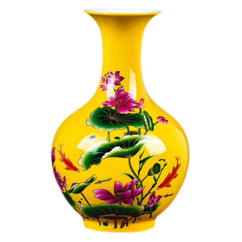 

Jingdezhen Ceramic Vase Crystal Glaze Crafts Living Room Desktop Decorations Home Decor Wine Cabinet Decoration