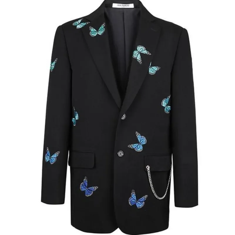 

Loose Fashion Suit Women's Jacket New Textured Chain Butterfly Embroidery Blazer Spring And Autumn Tide Ins Foreign