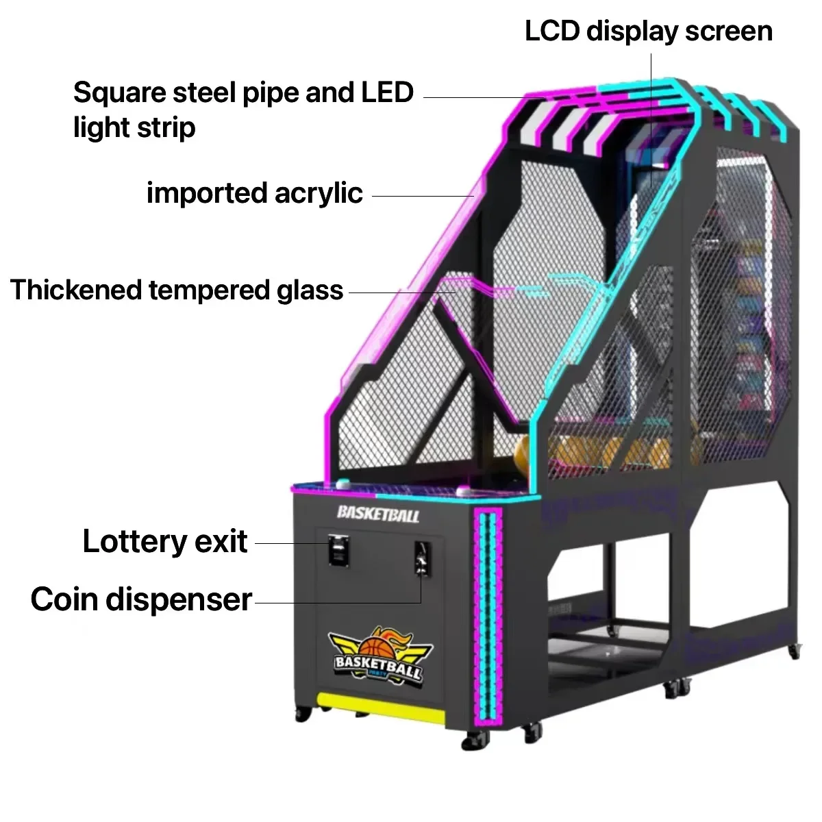 Commercial Indoor Adult Coin Operated Electronic Basketball Arcade Machine Competition Interactive Game Basketball Machine