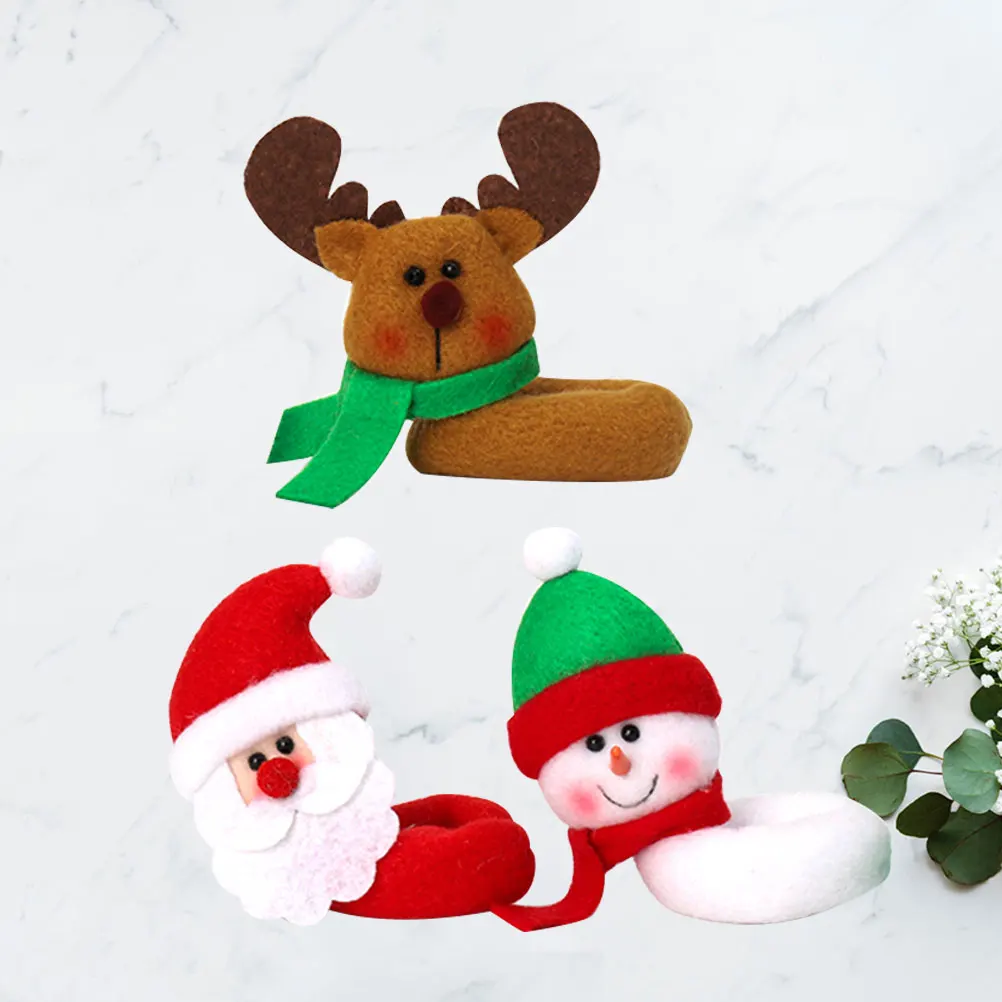 

3 Pcs Christmas Glasses Drink Tags Identifier Charms Markers Red Glass Santa Elk Snowman Shape Reusable Easy Clean