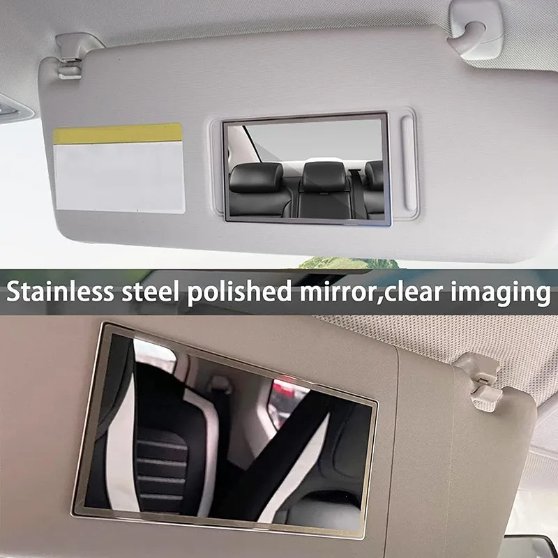 Car Makeup Mirror Car Stainless Steel Portable Auto Sun-Shading Visor HD Mirrors Car Interior Mirror Universal Car-styling view 4