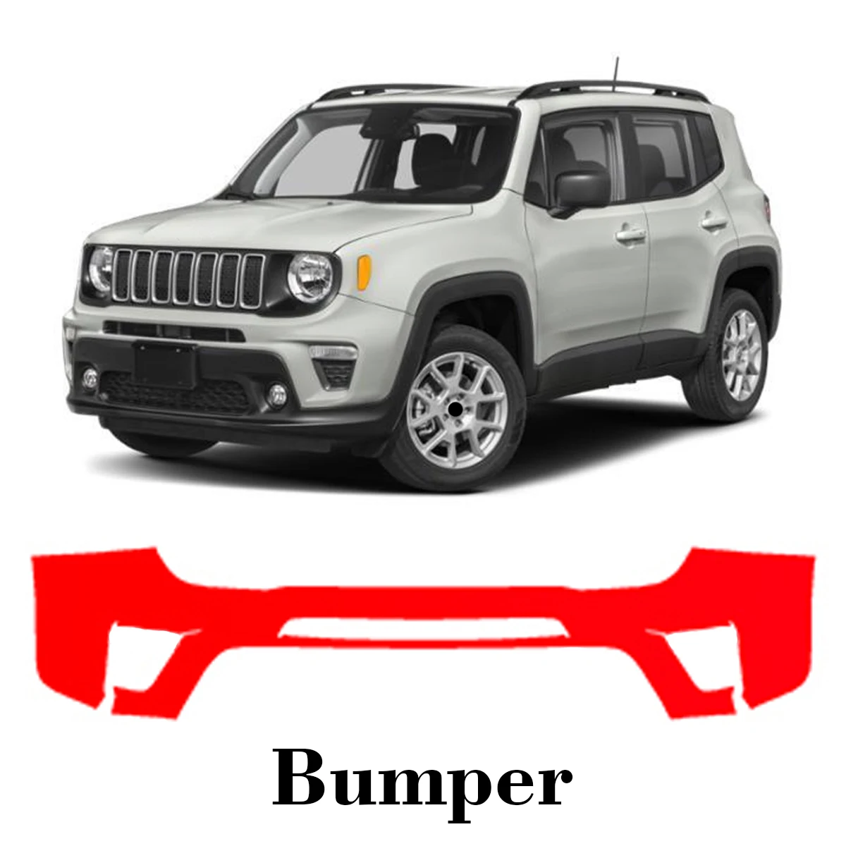 

Car Precut Paint Protection Film Front Bumper Anti-scratch Exterior TPU PPF For Jeep Renegade 2019-2023