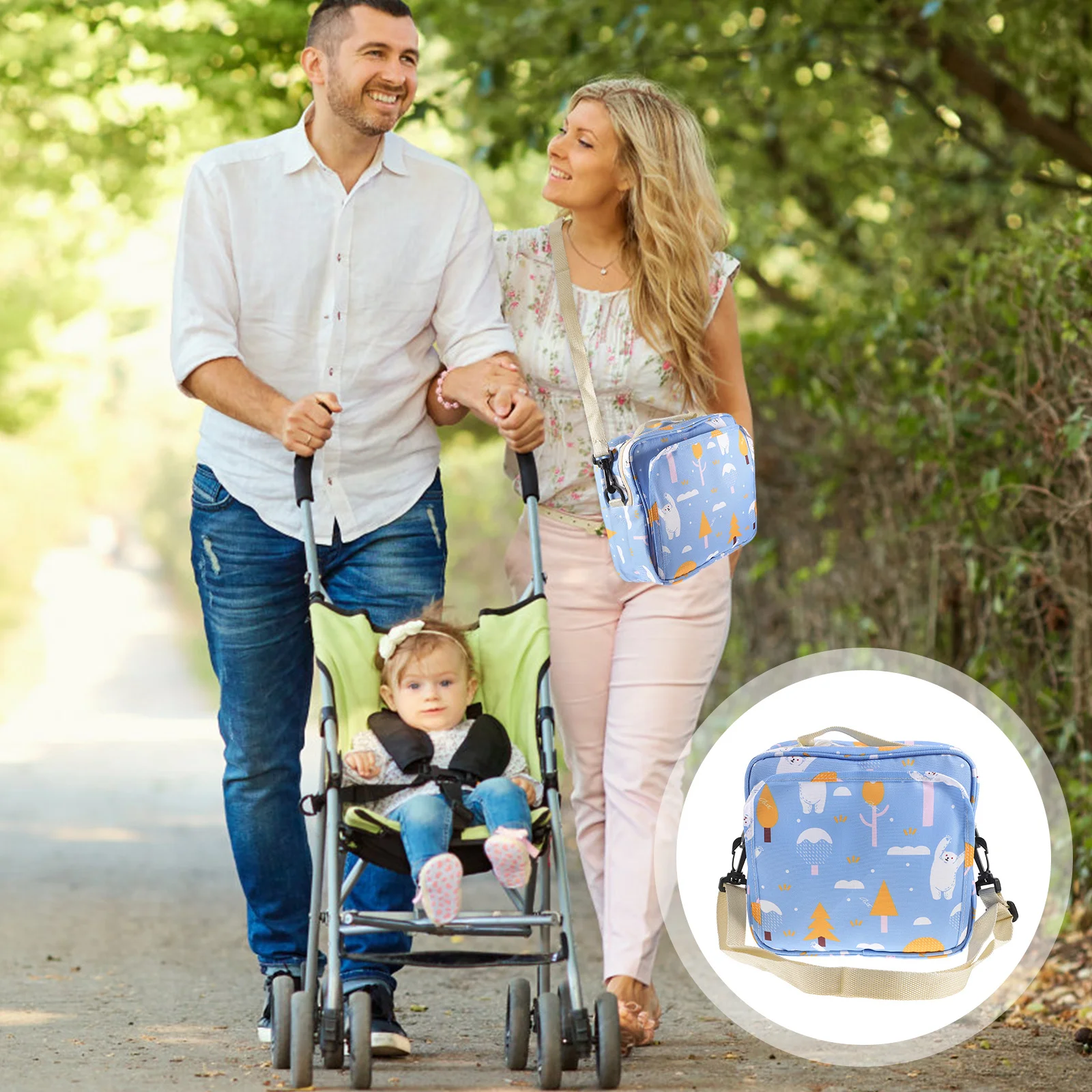 

Diaper Bag Tote Spacious Travel Diaper Organizer Tote Adjustable Strap Crossbody Baby Shower Gifts Baby Registry Mom Gifts