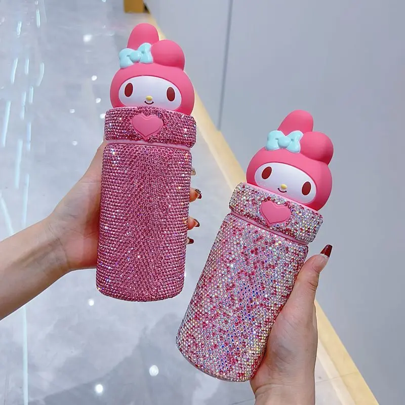 

Чашка-термос Kawaii Sanrio My Melody, чашка для прямого питья, автомобильная чашка Kawaii, высокий внешний вид, мигающая чашка для воды, высококлассный подарок