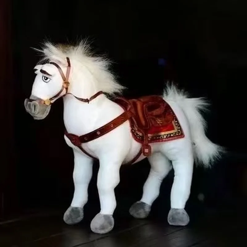 

Плюшевая игрушка-лошадь Максимус из мультфильма Disney Tangled, белая лошадь Рапунцель, мягкая плюшевая кукла 35 см, мягкая плюшевая игрушка в виде животного для детей, подарок на день рождения